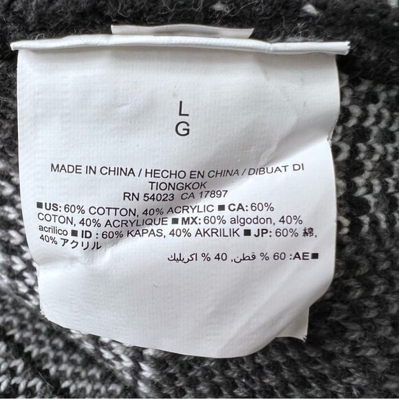 OLD Navy Black & White  Medium Weight Open Front Sweater Size L - Picture 7 of 7